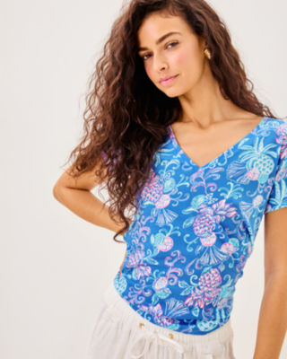 Meredith Tee, Sunwashed Blue Citrus Crush, large image 2