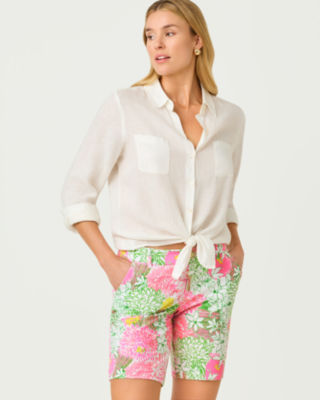 9" Natia Knit Short, Resort White Mum Patch, large