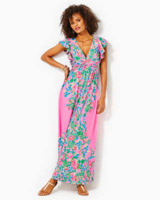 Verona Flutter Sleeve Maxi Dress, , large - Lilly Pulitzer