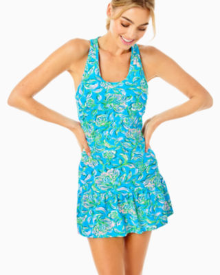 Lilly Pulitzer Upf 50+ Luxletic Mixed Doubles Dress In Cumulus Blue ...