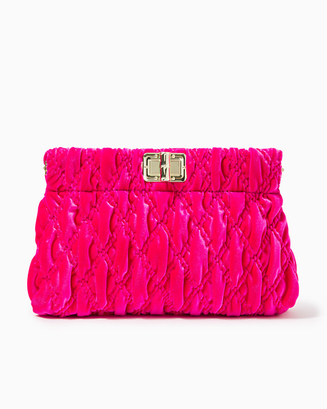 Quilted Velvet Clutch, , large - Lilly Pulitzer