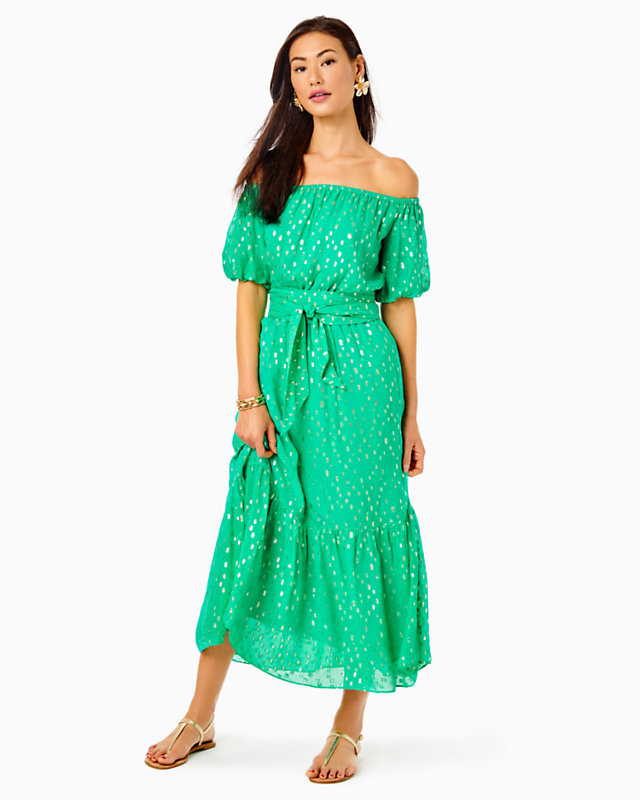 Tamie Off-the-Shoulder Midi Dress, , large - Lilly Pulitzer