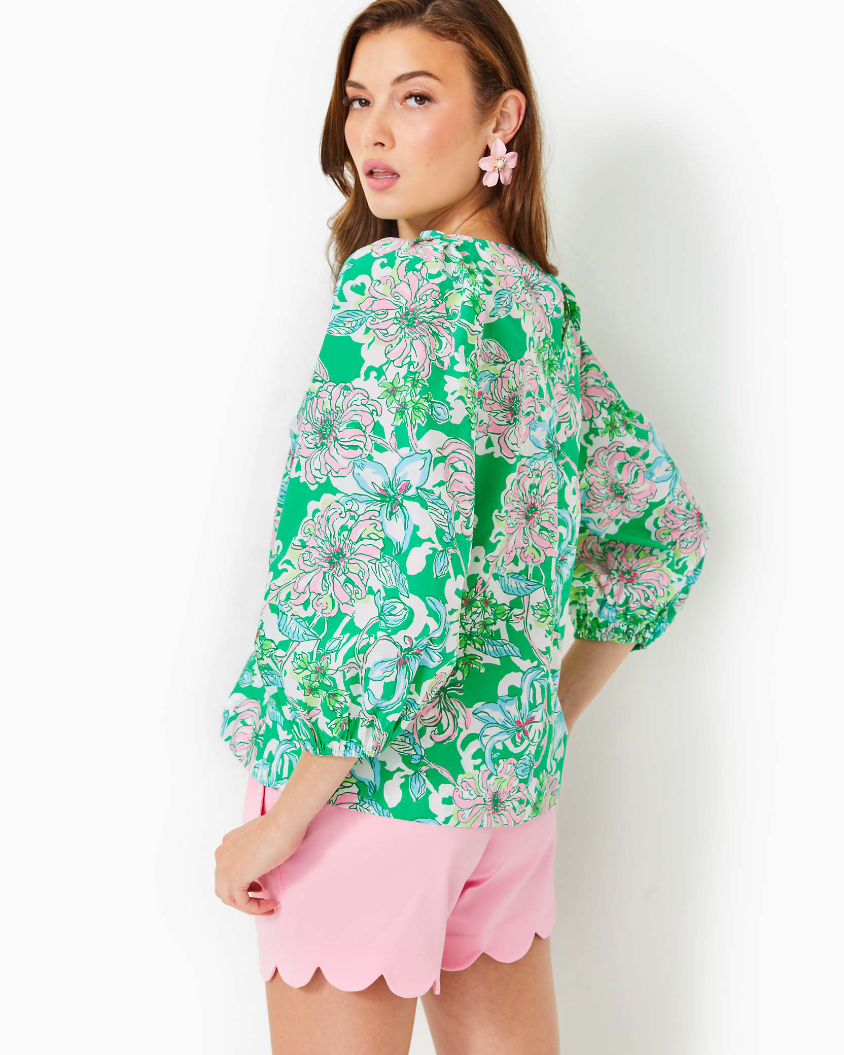 Shop Lilly Pulitzer Barbara Top In Spearmint Blossom Views