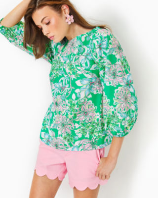 Shop Lilly Pulitzer Barbara Top In Spearmint Blossom Views