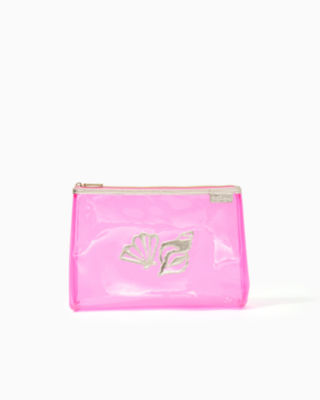 Clear Beach Bag Letter Graphic PVC Neon Pink