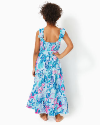 Shop Lilly Pulitzer Girls Mini Hadly Maxi Dress In Multi Bahamas Beachcomber