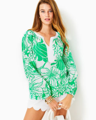 Camryn Tunic, Spearmint Oversized Kiss My Tulips, large - Lilly Pulitzer