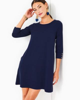 UPF 50+ Solia Dress, True Navy, large - Lilly Pulitzer