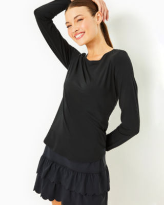 Lilly Pulitzer Upf 50+ Luxletic Westley Long Sleeve Tee In Onyx