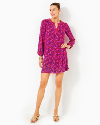 Olivine A-Line Dress, Passion Fruit Pink Star Searching, large image 4