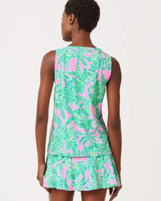 UPF 50+ Luxletic Renay Tank Top, Mandevilla Baby Pink Sand Paradise, large image 1