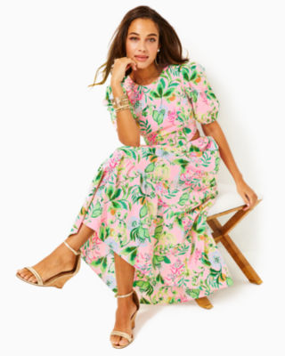 Shop Lilly Pulitzer Lyssa Cotton Midi Dress In Multi Via Amore Spritzer