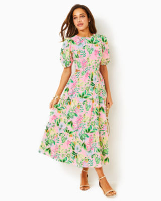 Lyssa Cotton Midi Dress, Multi Via Amore Spritzer, large image undefined