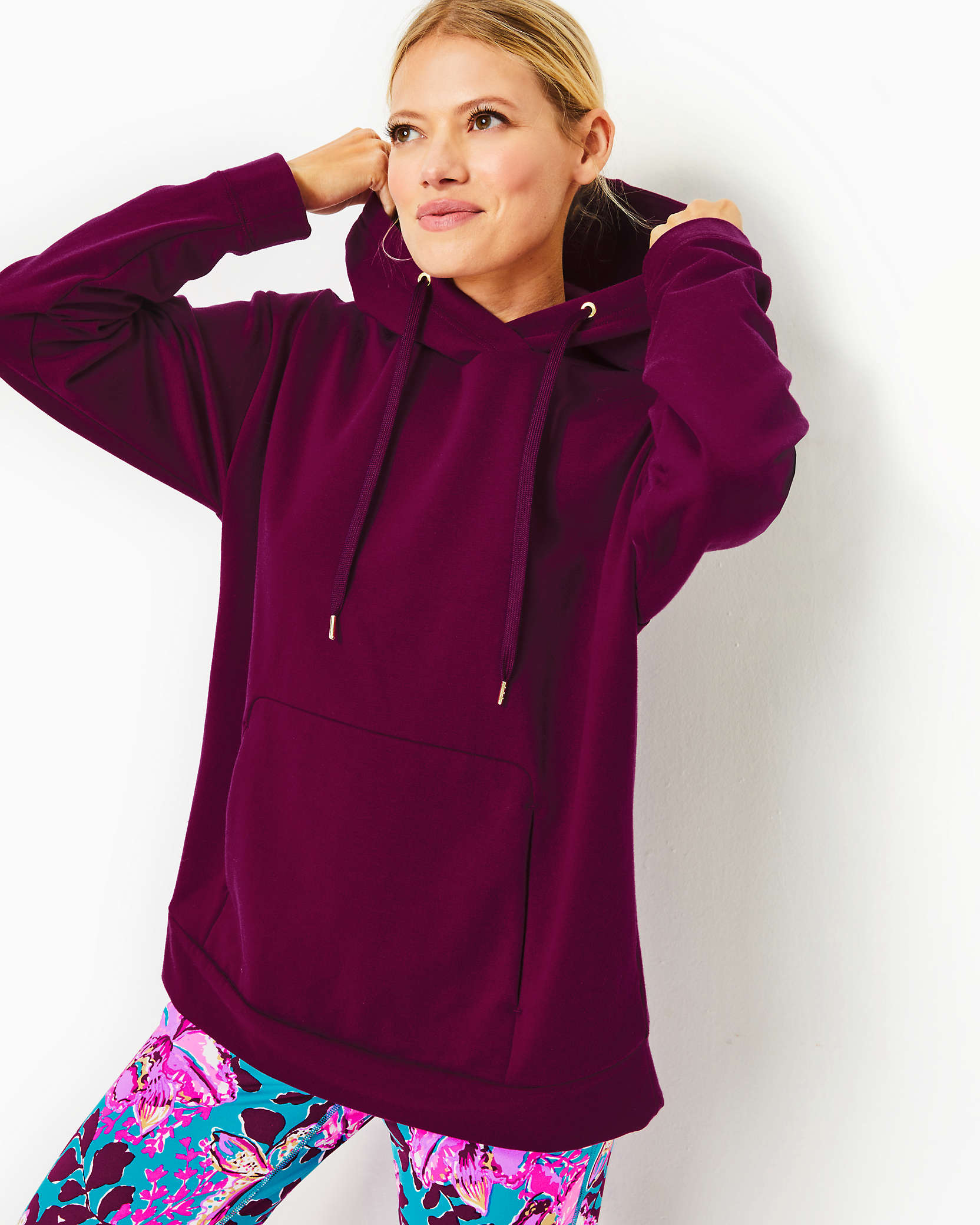 Lilly Pulitzer Hammons Long Sleeve Hoodie In Amarena Cherry