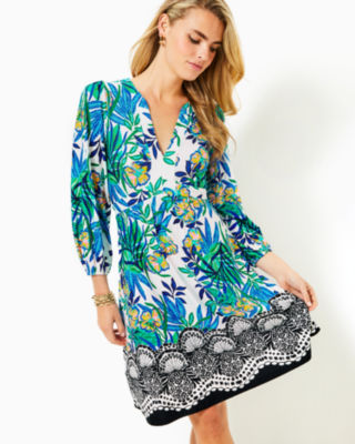 Wexlee 3/4 Sleeve Dress, Multi Golden Hour Glam Engineered Knit Dress, large - Lilly Pulitzer