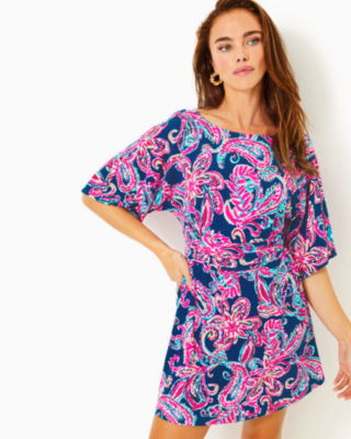 Parigi Boat Neck Romper, Multi Flitting About, large - Lilly Pulitzer