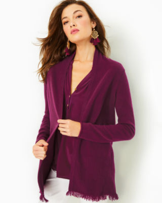 Lilly Pulitzer Noble Cashmere Cardigan In Amarena Cherry