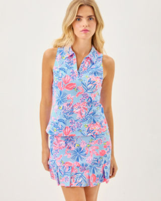 UPF 50+ Luxletic Alister Polo Top, Multi Elephant Splash, large image 2