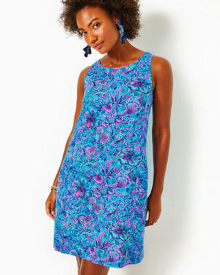 Lilly Pulitzer Edelyn Swing Shift Dress In Breakwater Blue Shells