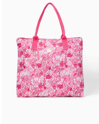 Piper Packable Tote, Raspberry Rouge Animal Magnetism, large - Lilly Pulitzer