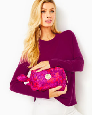 Lilly Pulitzer Pippa Pouch In Amaryllis Red Secret Hideaway