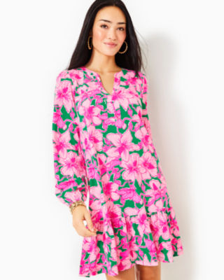 Lilly Pulitzer - Blue, Green & Pink Floral Print A-Line Linett Dress –  Current Boutique