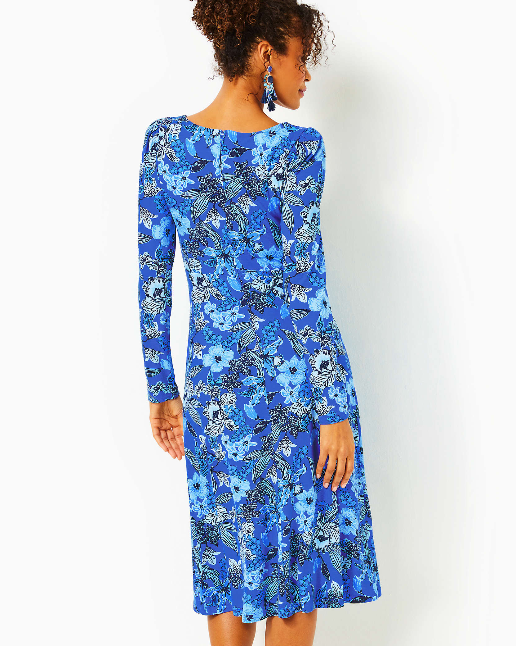 Shop Lilly Pulitzer Claudia Twist-front Midi Dress In Alba Blue Cruisin Together