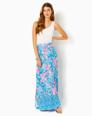 Adea Maxi Skirt, Multi Bahamian Rhapsody Engineered Knit Skirt, large - Lilly Pulitzer