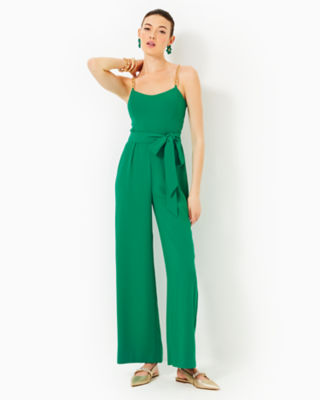 Zemira Sleeveless Jumpsuit, Fiddle Leaf Green, large - Lilly Pulitzer