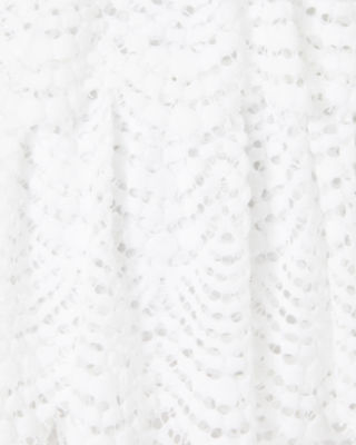 Faye Lace Ruffle Dress, Resort White Scalloped Shell Lace, large image undefined