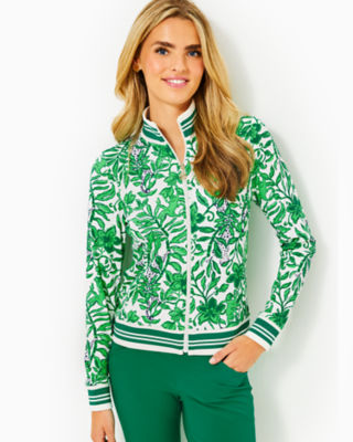 UPF 50+ Luxletic Regate Jacket, Fiddle Leaf Green Lil Escape Plan, large - Lilly Pulitzer