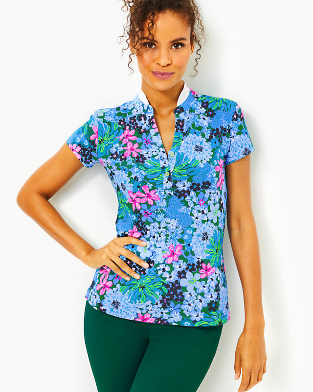 UPF 50+ Luxletic Frida Polo, Multi Soiree All Day, large - Lilly Pulitzer