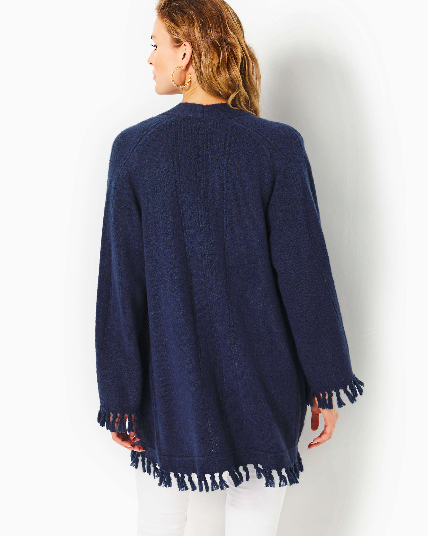 Shop Lilly Pulitzer Lewiston Cardigan In Low Tide Navy