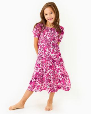Girls Mini Jilly Sleeved Midi Dress, , large  - Lilly Pulitzer