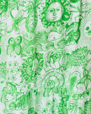 Girls Mini Jilly Sleeved Midi Dress, Putting Green Lil Fleur De Lilly, large image 3