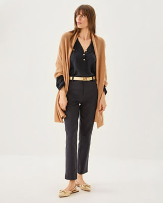 Lanelle Cashmere Wrap, Heathered Rattan Metallic, large image 3 - Lilly Pulitzer