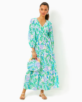 Deacon Maxi Dress, Resort White Just A Pinch, large - Lilly Pulitzer