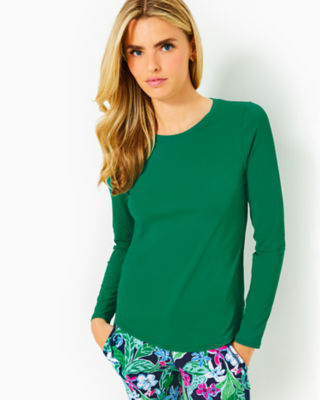 UPF 50+ Luxletic Westley Long Sleeve Active Tee, Fiddle Leaf Green, large - Lilly Pulitzer