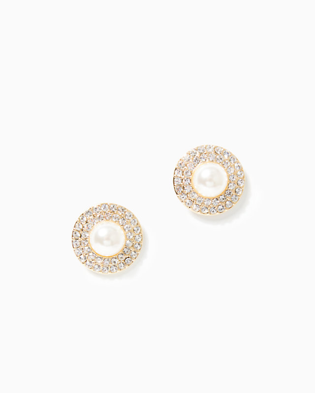 Sea Searching Pearl Earrings, Gold Metallic, large - Lilly Pulitzer