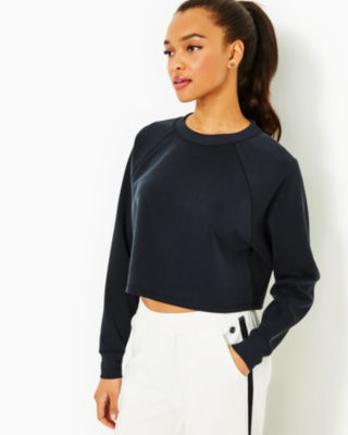 Wherever You Go Black Lounge Crew Neck Top – Pink Lily