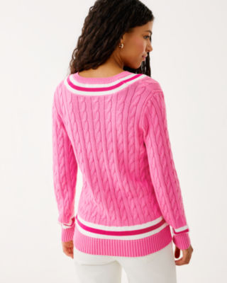 Brockton Cotton Sweater, Confetti Pink X Sun Shell Pink Tipping, large image 1