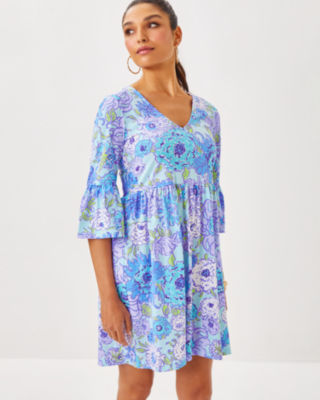 Jannie V-Neck Dress, Multi Let It Gogh, large