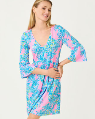 Lilly Pulitzer Jannie V-neck Dress In Blue