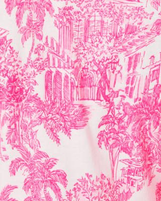 Jannie V-Neck Cotton Dress, Resort White Pb Anniversary Toile, large image undefined