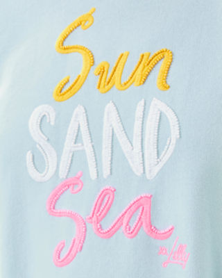 Ballad Cotton Sweatshirt, Bluette Sun Sand Sea Embroidery, large image 4