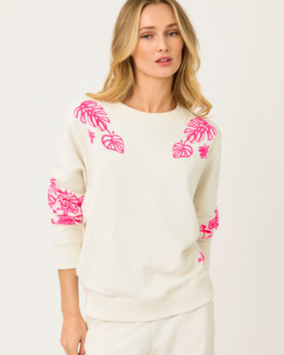 Lilly Pulitzer Ballad Cotton Sweatshirt In White