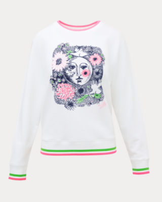 Ballad Cotton Sweatshirt, Multi Follow The Sun Embellishment, large image 5