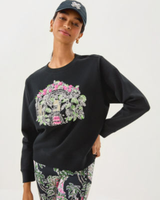 Lilly Pulitzer Ballad Cotton Sweatshirt In Black