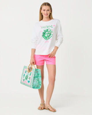 Ballad Cotton Sweatshirt, Resort White Key West Destination Graphic, large image 4