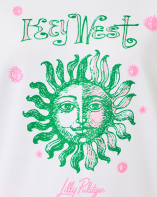 Ballad Cotton Sweatshirt, Resort White Key West Destination Graphic, large image 5